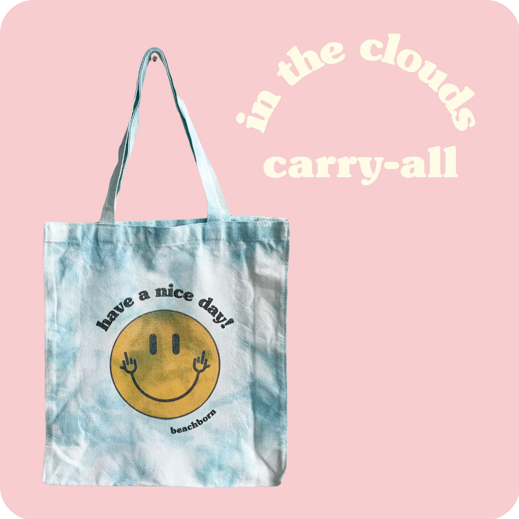 BeachBorn In The Clouds Carry All Tote